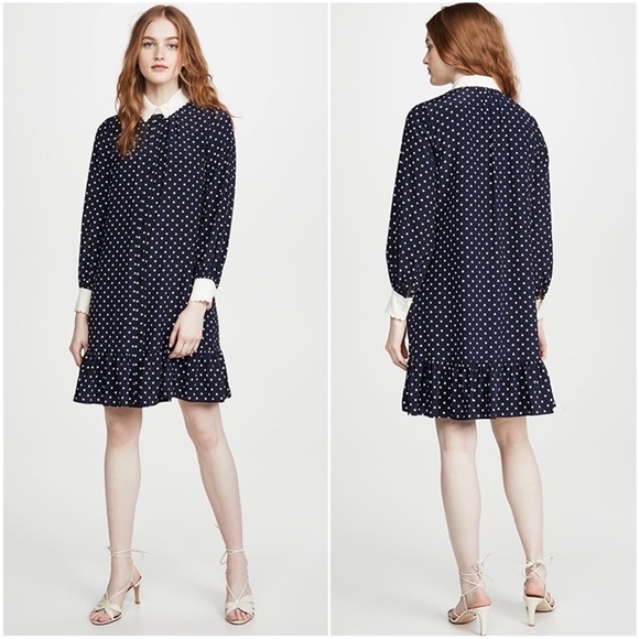 Tory Burch Dress Cora Polka Dot Shirt Dress Silk - Picture 3 of 9